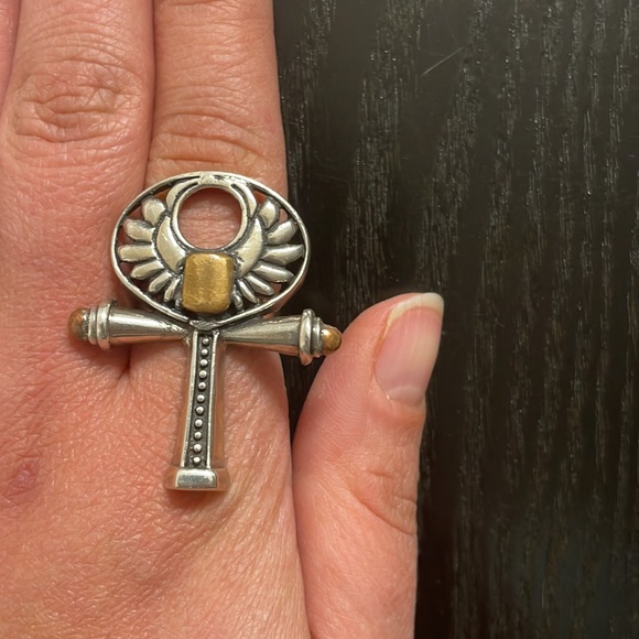 Key of life ancient Egypt inspired silver ring - Picture 2 of 5